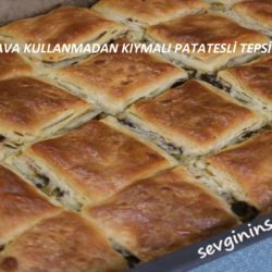Hiç Oklava Kullanmadan Kıymalı Patatesli Tepsi Katmeri