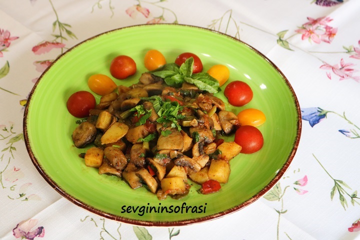 Kartoffelpfanne mit Champignon Rezept – Sevginin Sofrasi
