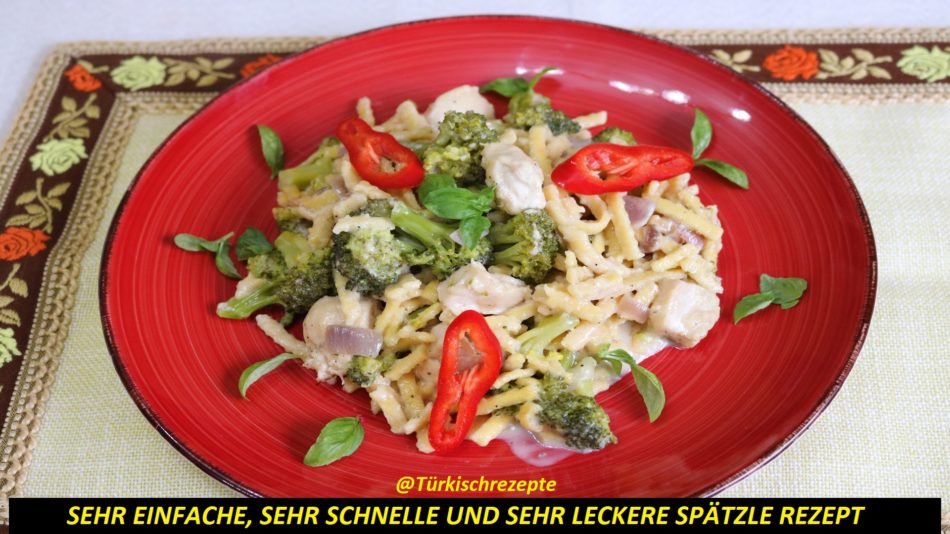 Spätzle mit Brokkoli und Hähnchen